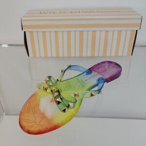 Wild Diva Studded  Rainbow Sandals